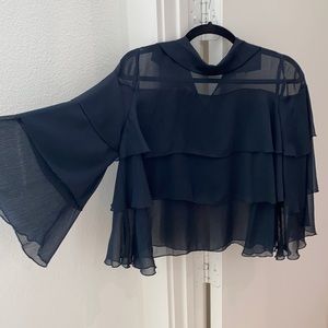 Zara tiered ruffle blouse